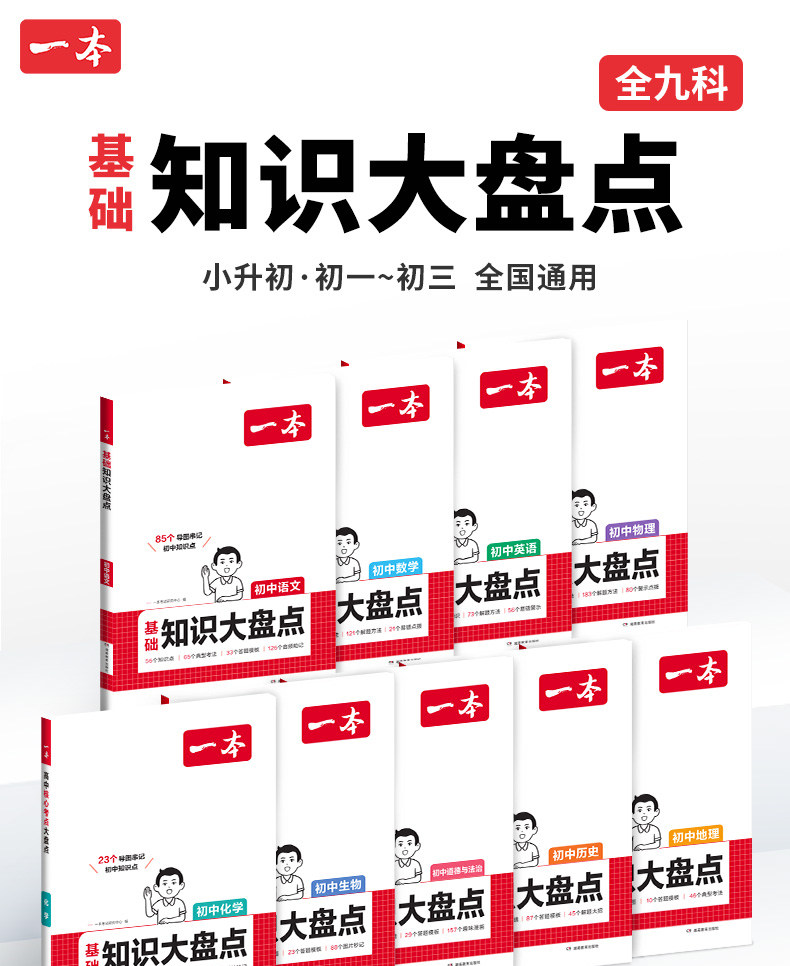 一本初中知识大盘点初中小四门必背知识点初中数学知识点归纳总结全套初中物理知识点大全一本旗舰店一本历史知识大盘点一本物理